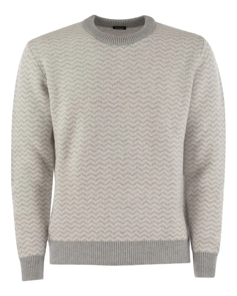 Kiton Gerippter Pullover mit Chevronmuster - Nude Nude