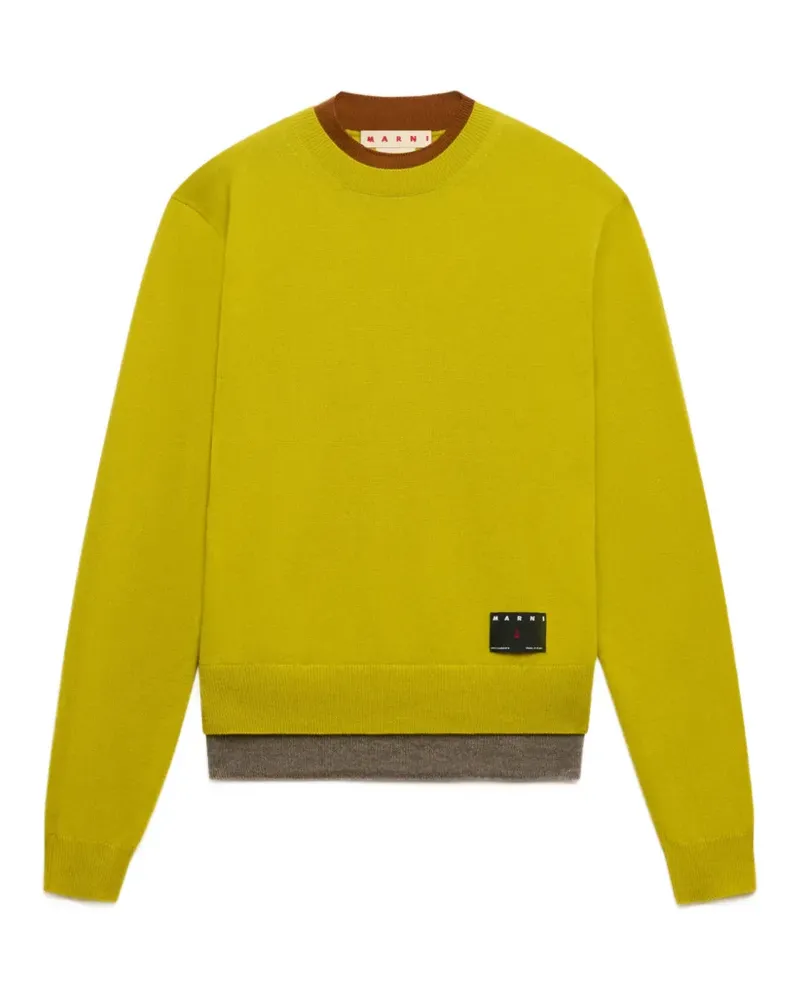Marni yellow cashmere jumper with layered effect - Gelb Gelb