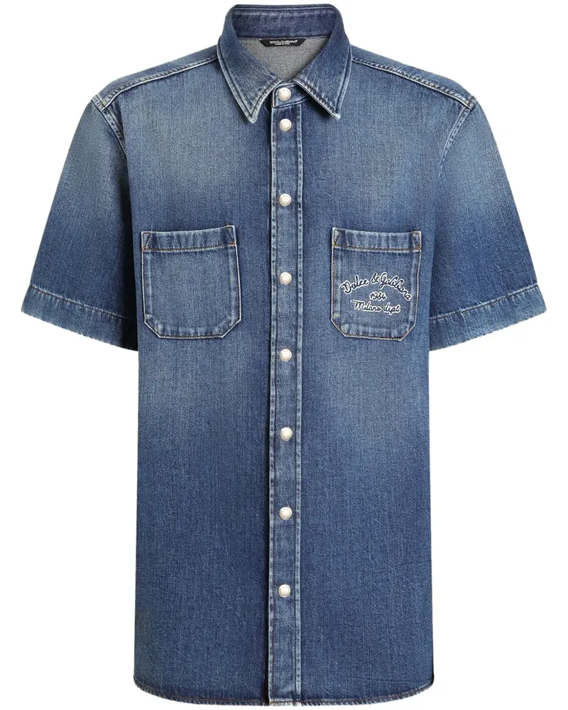 Dolce & Gabbana Kurzärmeliges Jeanshemd - Blau Blau