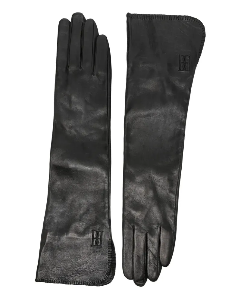 By Malene Birger Gemi Handschuhe mit Logo - Schwarz Schwarz