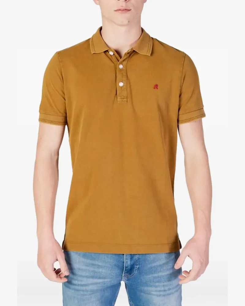 Replay logo-embroidered polo shirt - Braun Braun