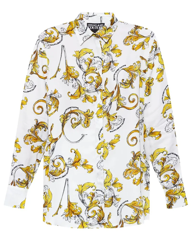 Versace Jeans Outline Barocco Hemd - Weiß Weiß