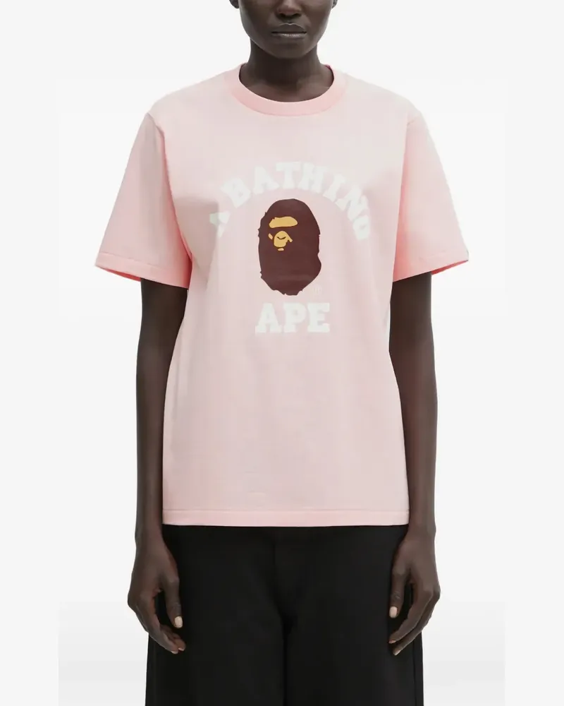 BAPE T-Shirt mit College-Logo - Rosa Rosa