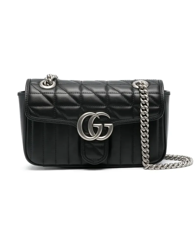 Gucci Mini GG Marmont Schultertasche - Schwarz Schwarz
