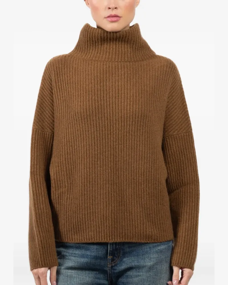 Dušan Batwing roll-neck ribbed sweater - Braun Braun
