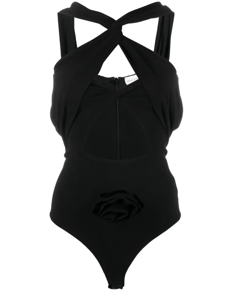 Magda Butrym Verdrehter Body mit Cut-Outs - Schwarz Schwarz