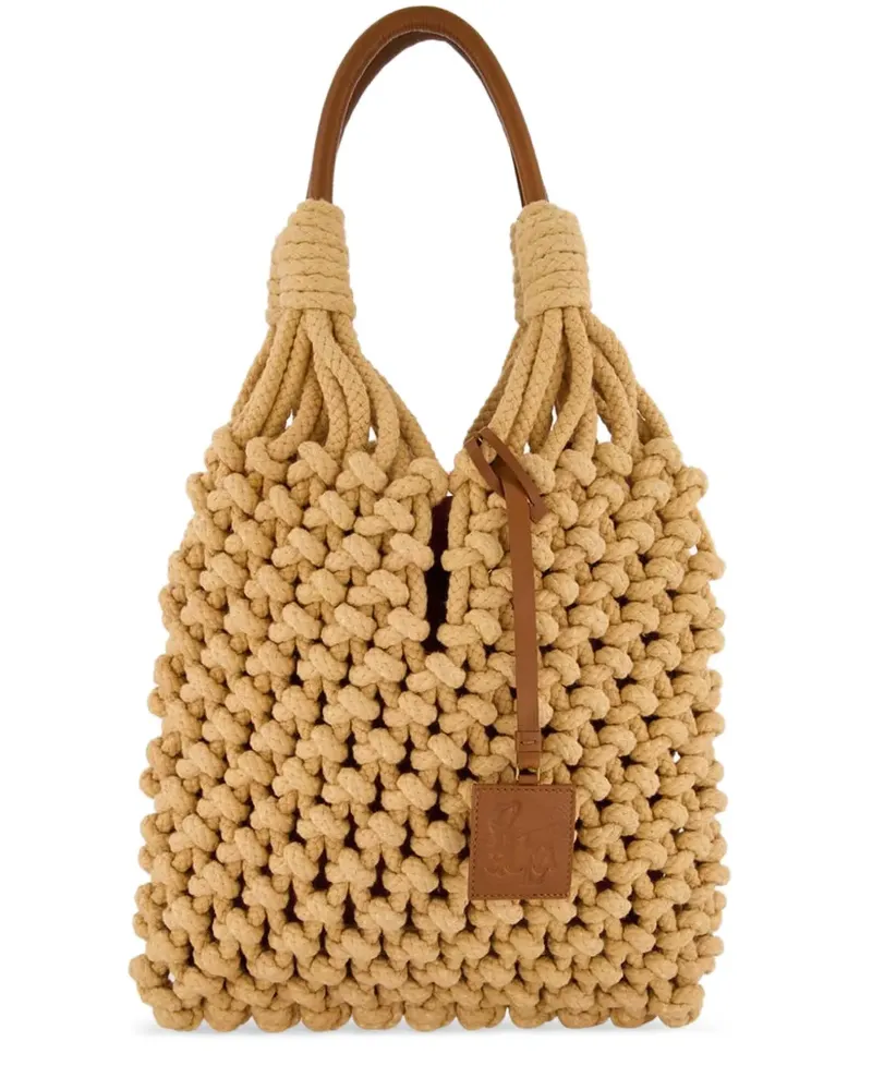 PAULA Marble Makramee-Tote Bag - Nude Nude