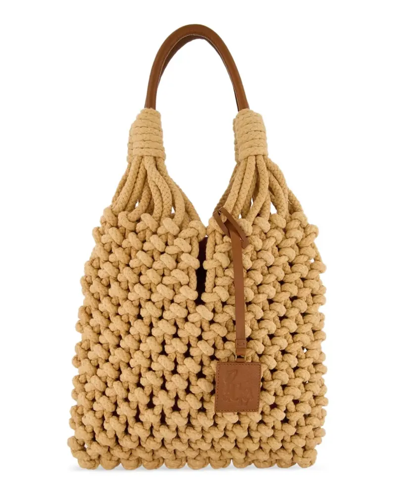 PAULA Marble Makramee-Tote Bag - Nude Nude