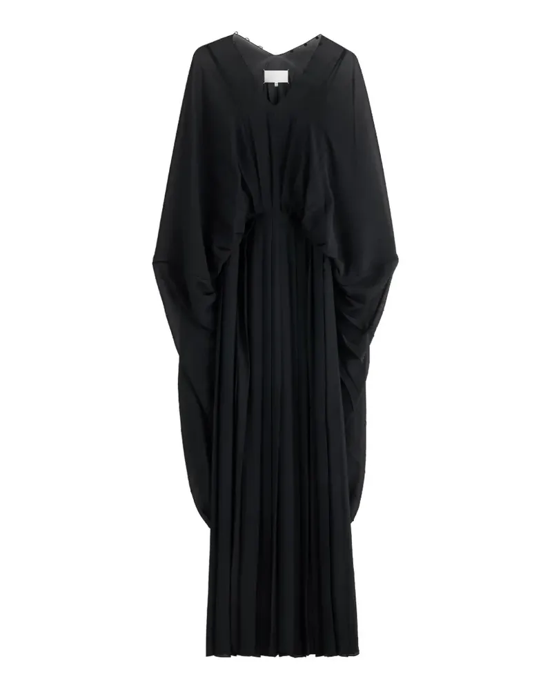Maison Margiela Plissiertes Maxikleid - Schwarz Schwarz