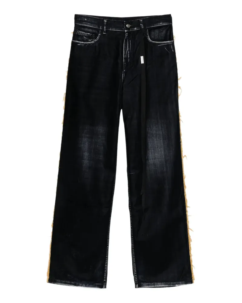 Ann Demeulemeester Jeans mit Fransenbesatz - Blau Blau