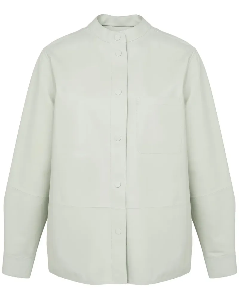 Yves Salomon Hemdjacke aus Leder - Grün Grün