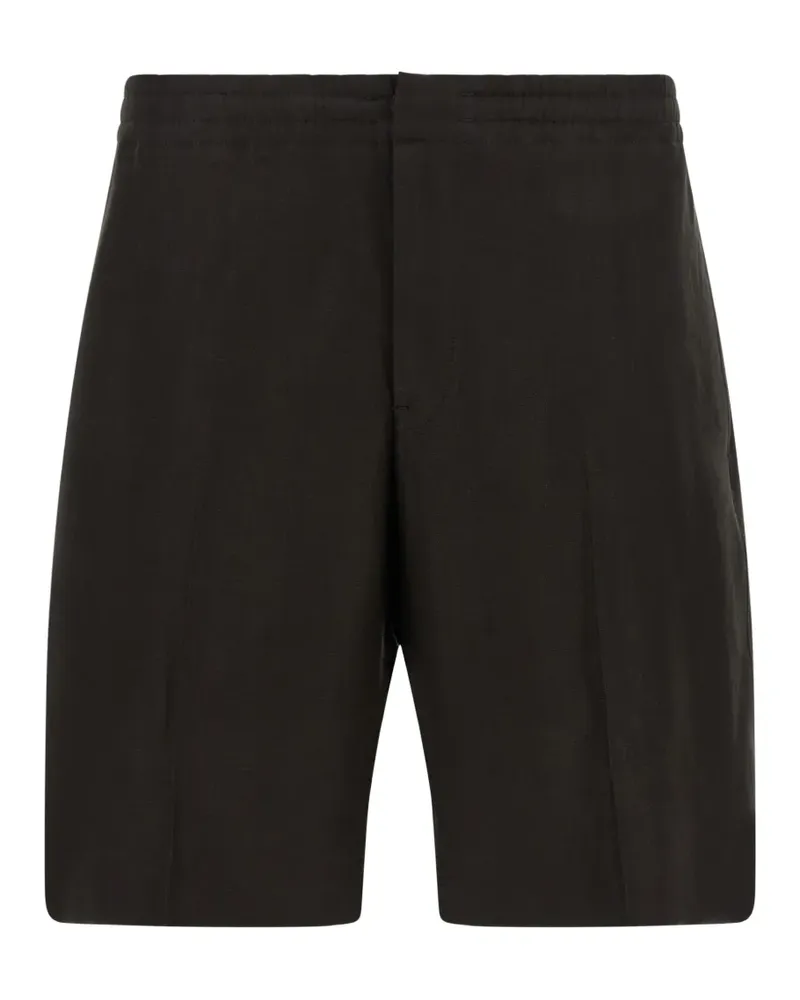 Ermenegildo Zegna pleated elasticated-waist tailored shorts - Braun Braun