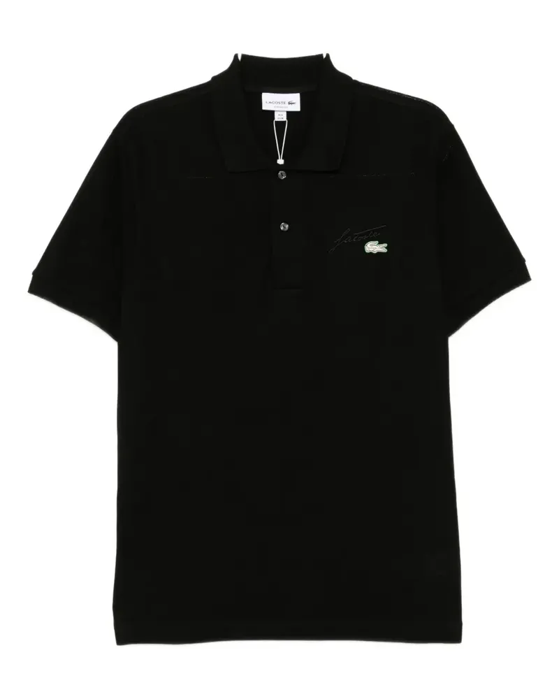 Lacoste Poloshirt mit Logo-Stickerei - Schwarz Schwarz