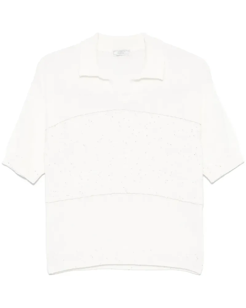 Peserico T-Shirt mit Pailletten - Weiß Weiß