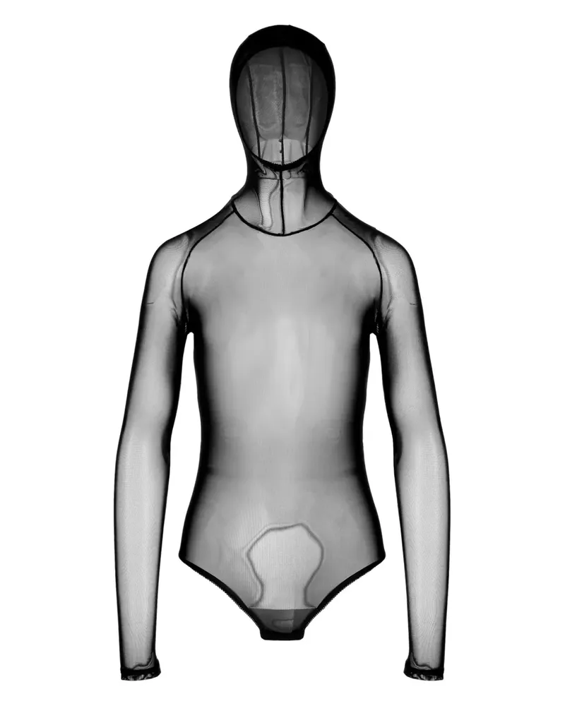 Ioana Ciolacu Body mit Kapuze - Schwarz Schwarz