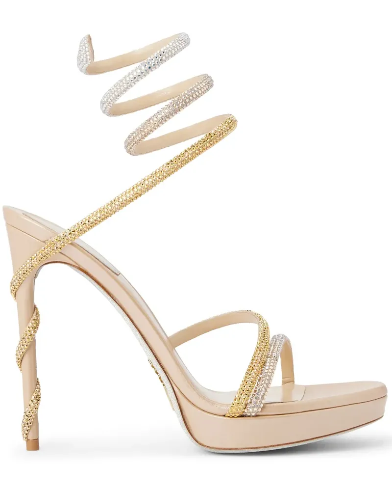 René Caovilla Margot Sandalen 120mm - Silber Silber