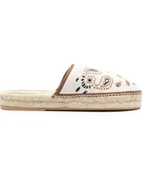 Alanui Flache Espadrilles aus Bandana-Jacquard Nude