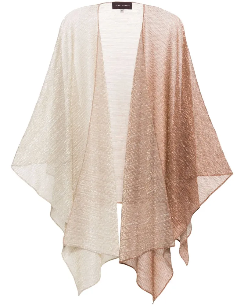 Talbot Runhof Plissierter Poncho mit Metallic-Garn Nude