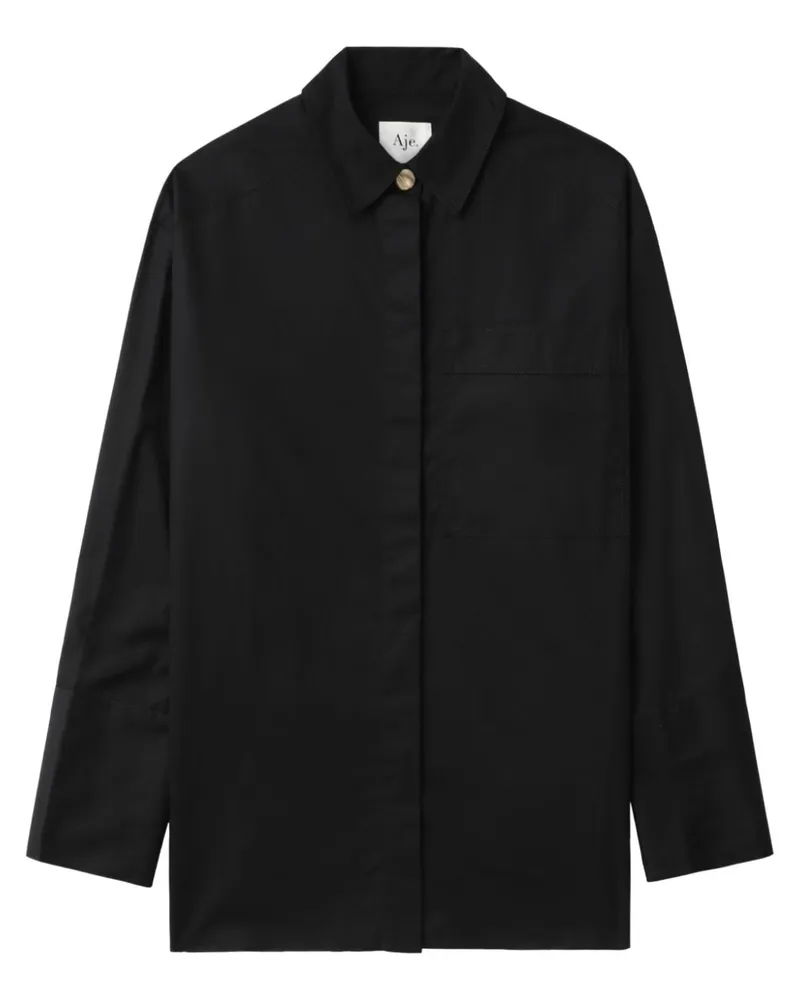 Aje. Hemd mit Blumenspitze - Schwarz Schwarz