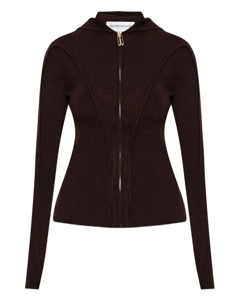 Victoria Beckham Kapuzenjacke mit Reißverschluss - Braun Braun