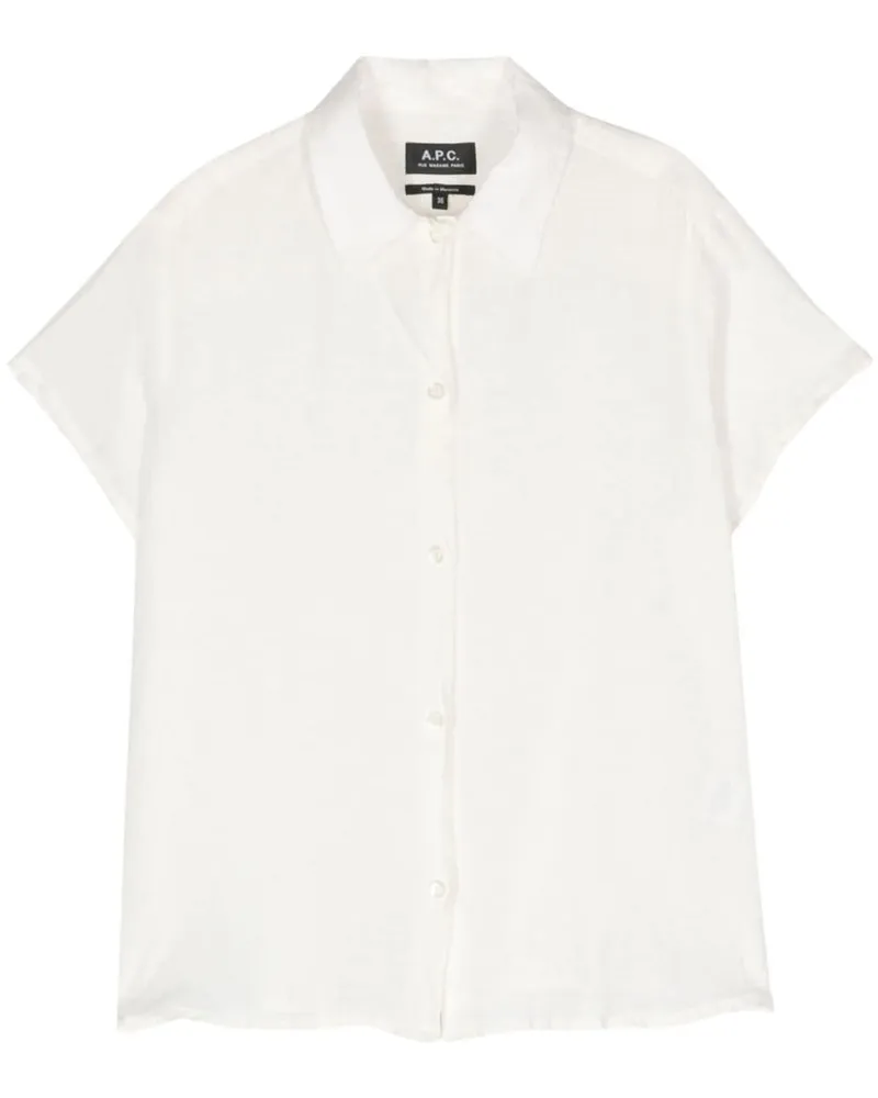 A.P.C. Hemd aus Leinen - Weiß Weiß