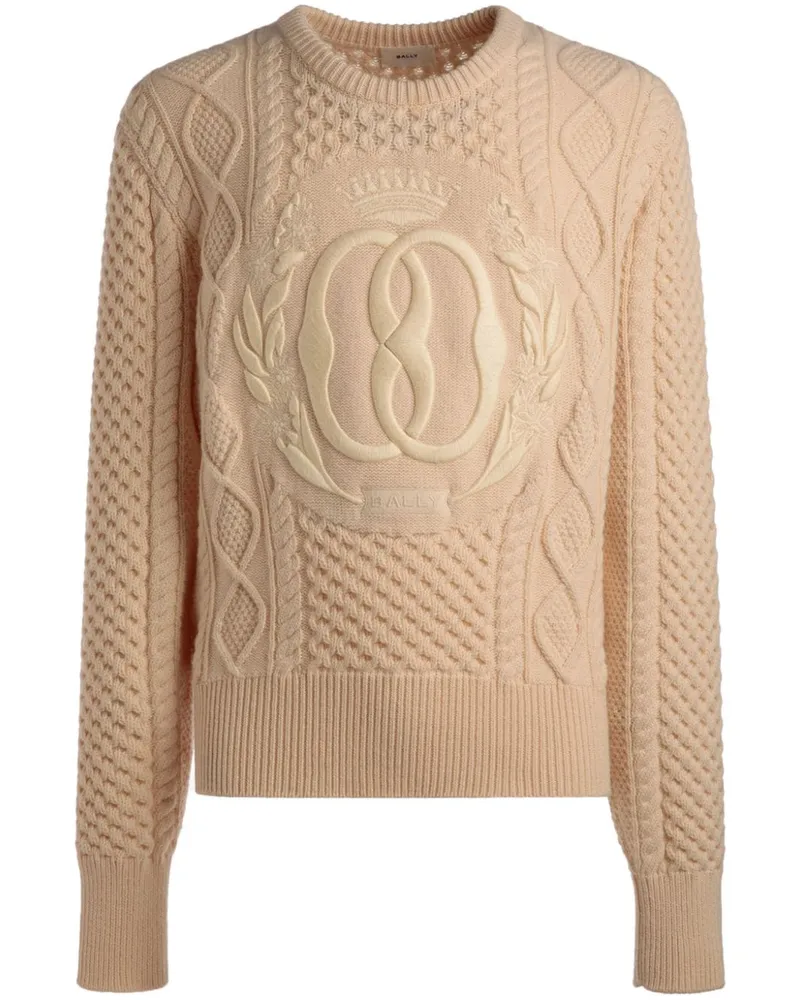 Bally Pullover mit Logo-Stickerei Nude