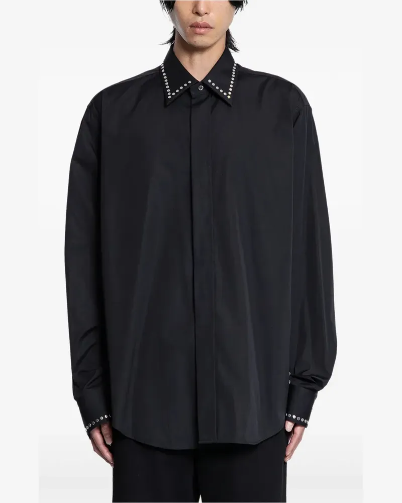 Alexander McQueen Popeline-Hemd mit Nieten - Schwarz Schwarz