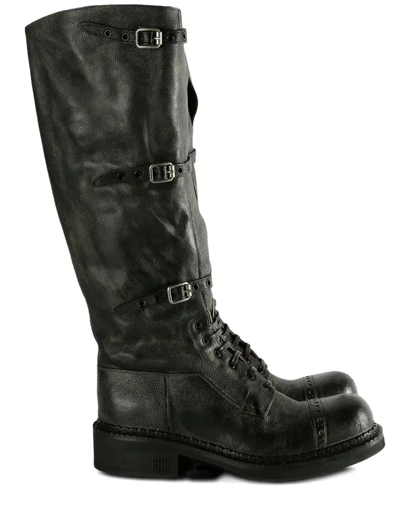 Miu Miu Stiefel mit Schnalle - Schwarz Schwarz