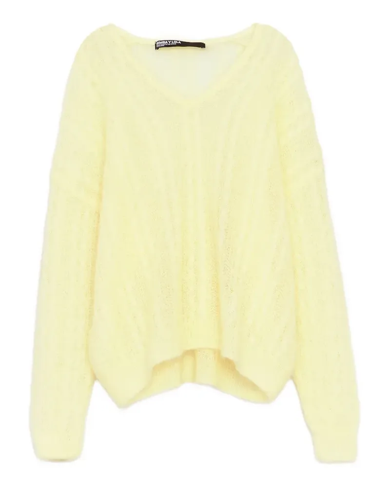 BIMBA Y LOLA Kastiger Pullover aus Mohär - Gelb Gelb