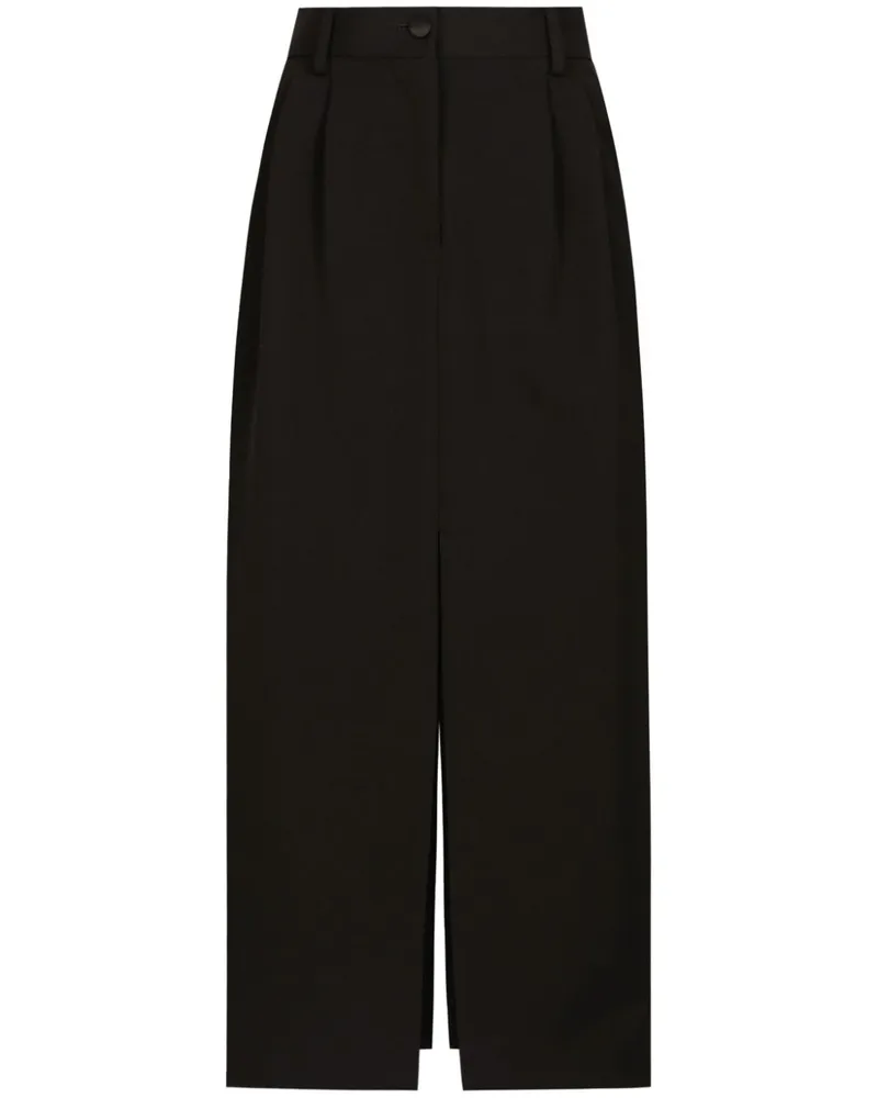 Dolce & Gabbana Gerader Rock mit hohem Bund - Schwarz Schwarz
