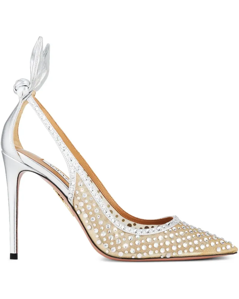 Aquazzura Pumps mit Schleife 105mm - Silber Silber