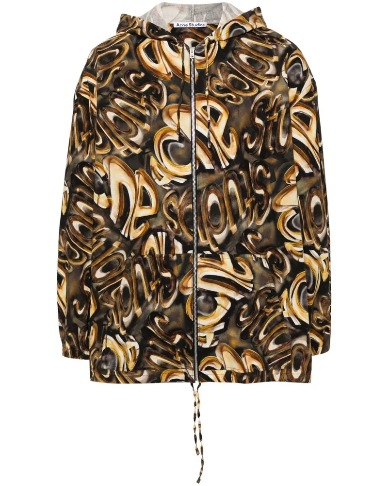 Acne Studios Kapuzenjacke mit Logo - Schwarz Schwarz