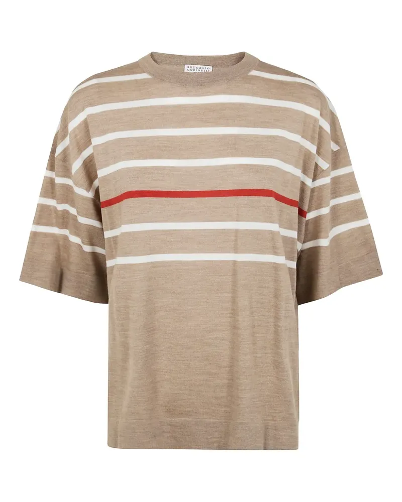 Brunello Cucinelli T-Shirt aus Wolle - Braun Braun