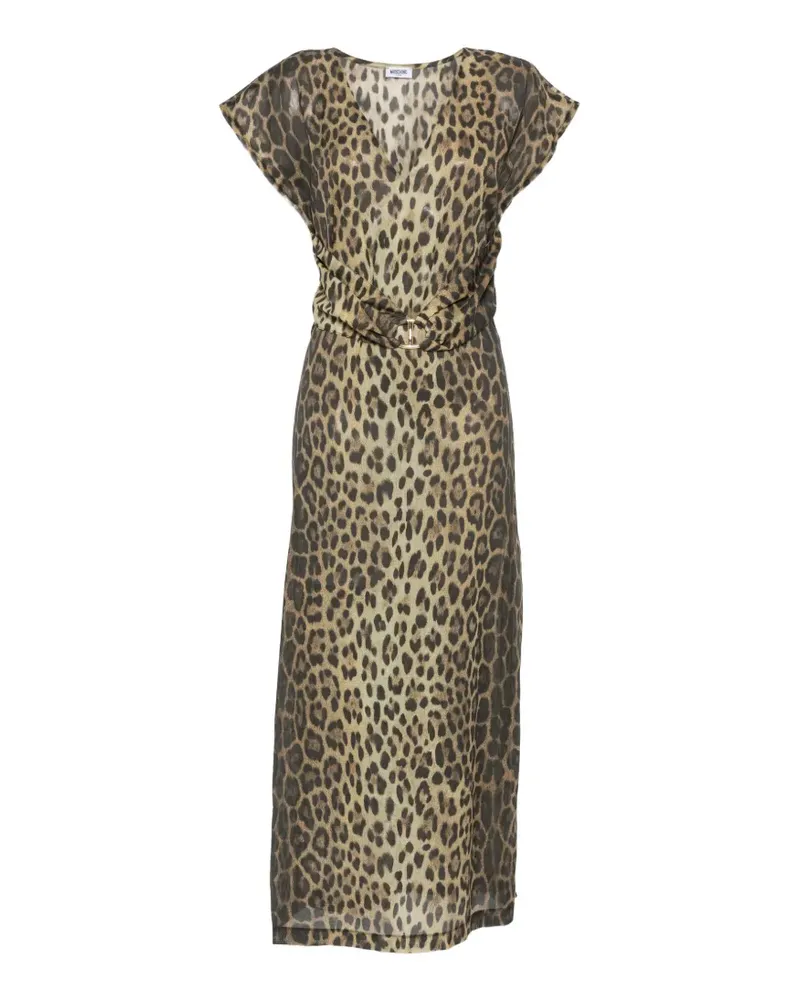 Moschino leopard-print belted maxi dress - Nude Nude