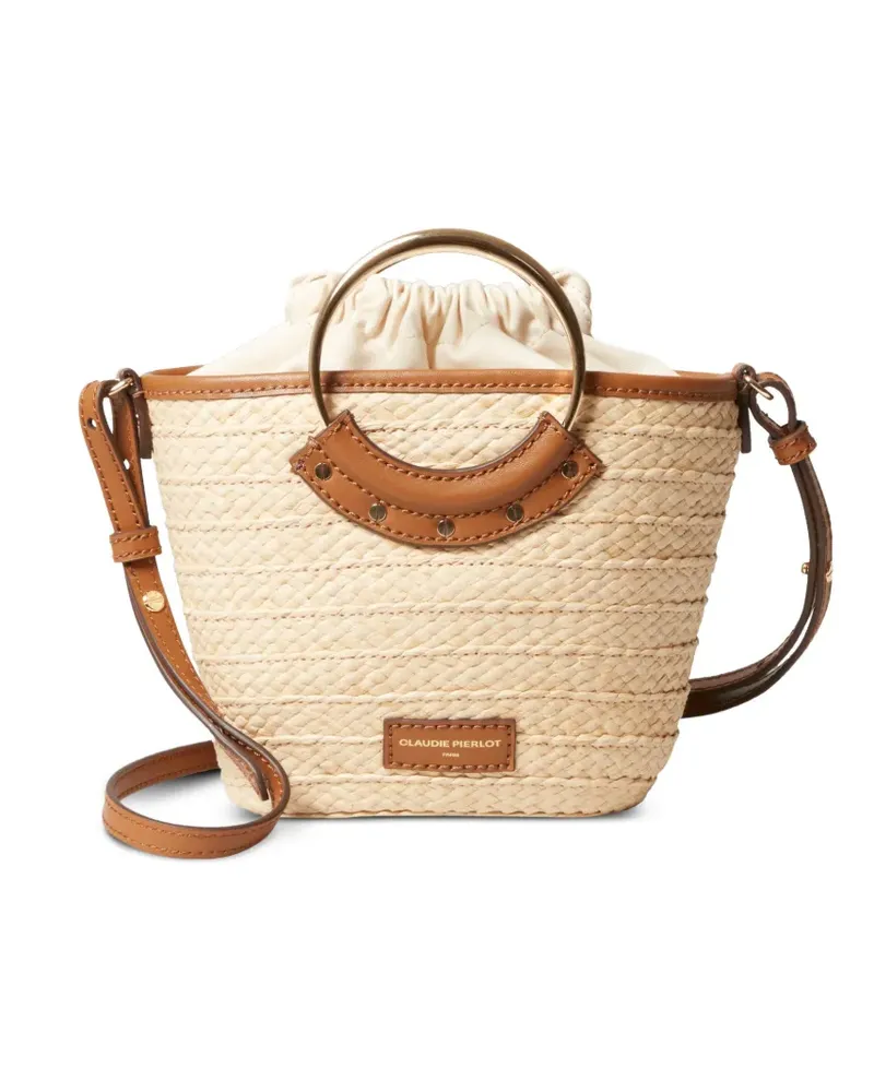 Claudie Pierlot Schultertasche mit Logo-Patch - Nude Nude