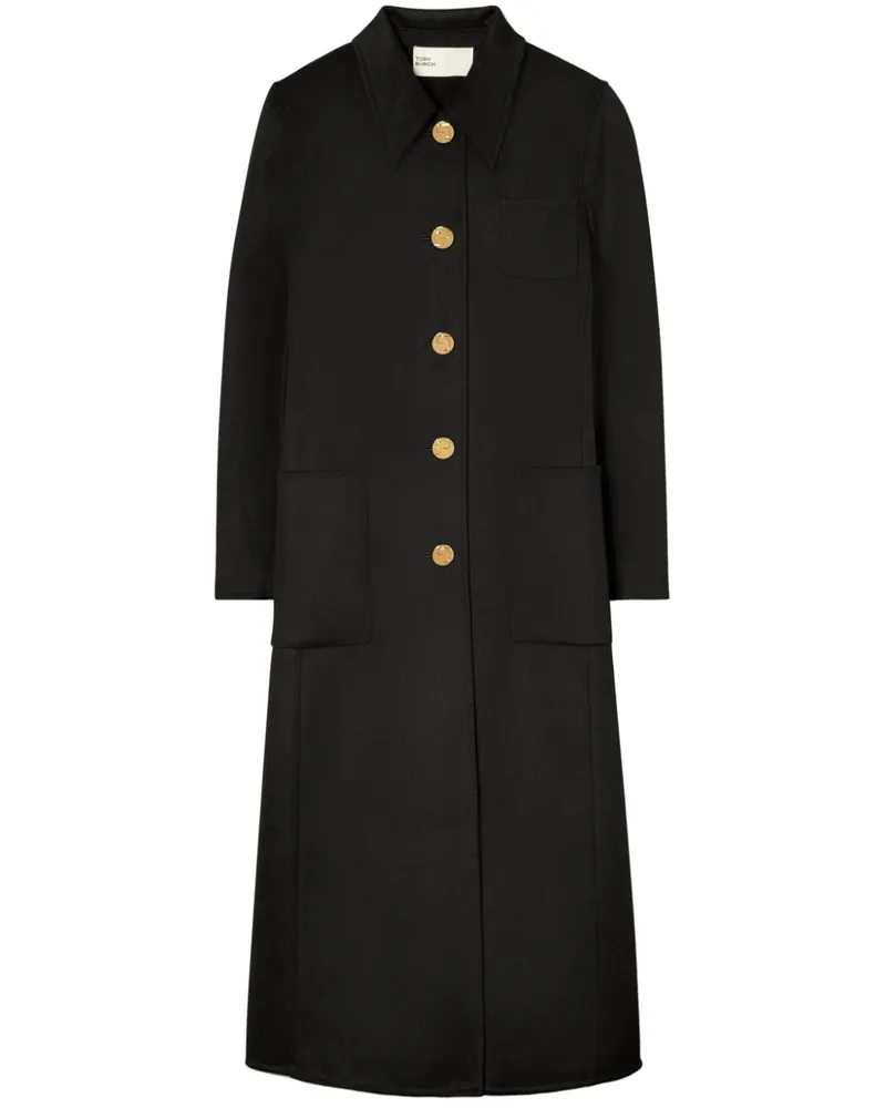 Tory Burch Mantel aus gebürsteter Wolle - Schwarz Schwarz