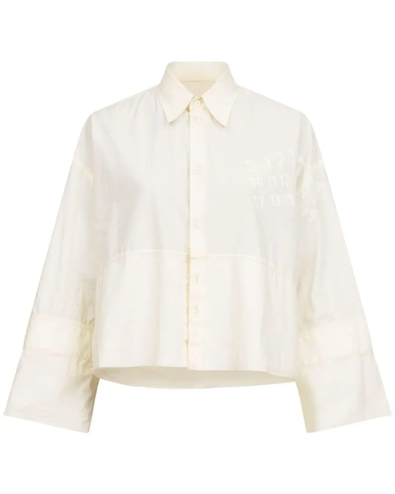 Maison Margiela Popeline-Hemd mit Logo-Print - Nude Nude