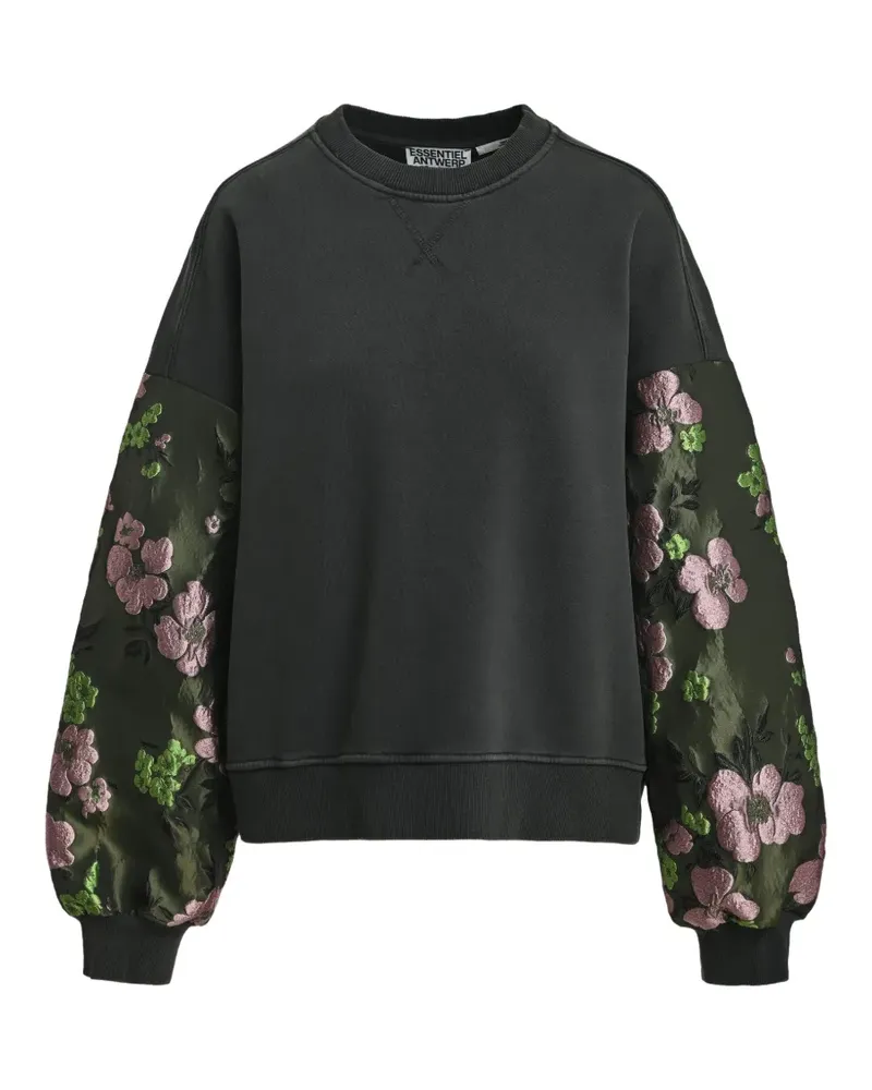 Essentiel Kueer Sweatshirt mit Jacquardärmeln - Grau Grau