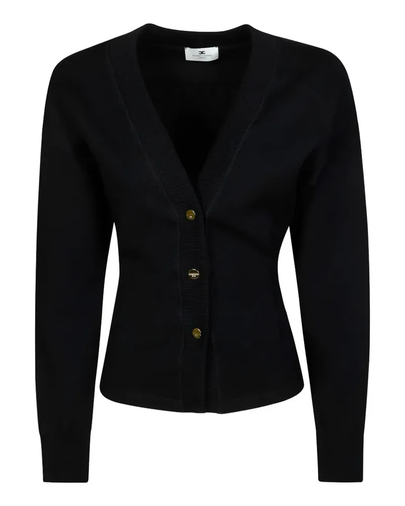 Elisabetta Franchi button logo cardigan - Schwarz Schwarz