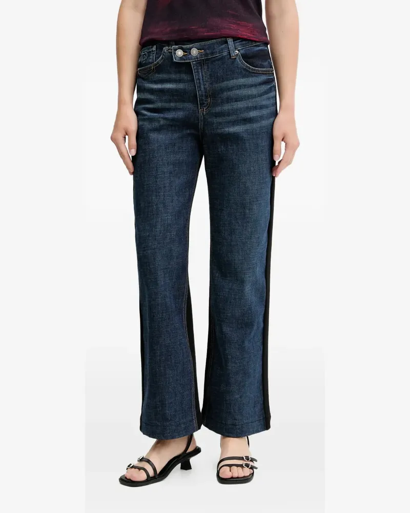 Desigual logo detail trousers - Blau Blau