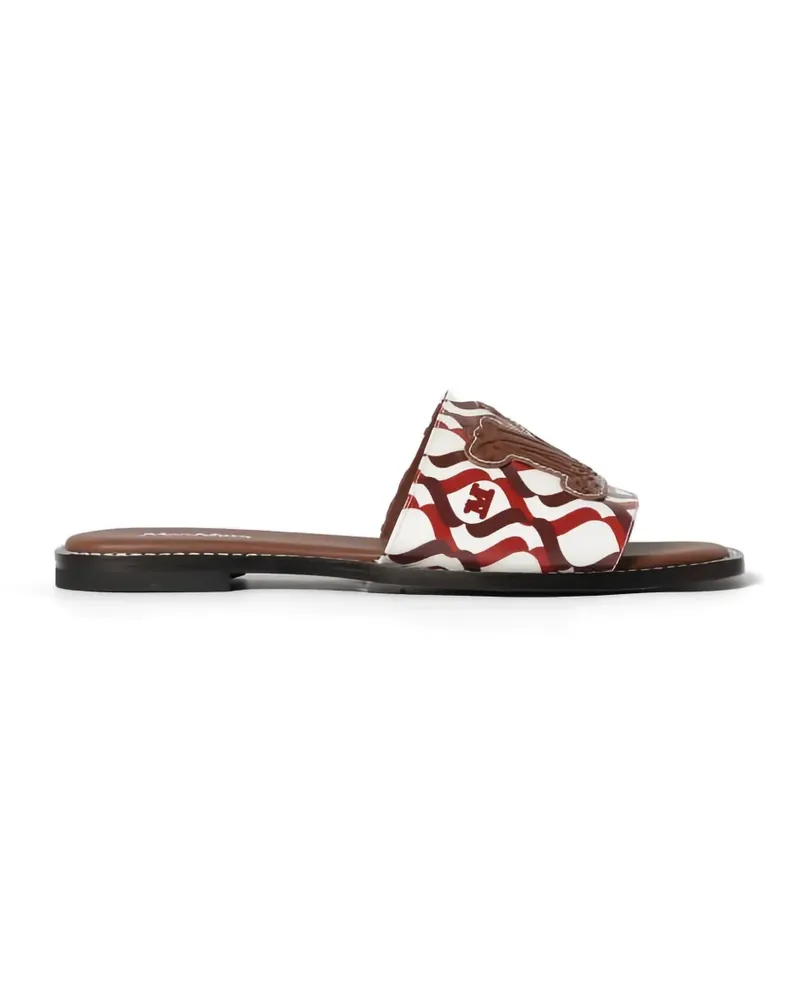 Max Mara Sandalen mit Print - Weiß Weiß