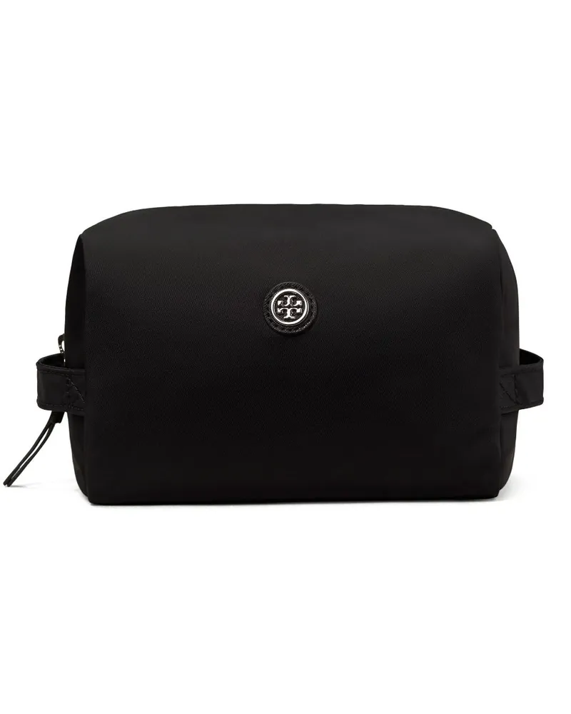 Tory Burch Kosmetiktasche mit Logo-Patch Schwarz