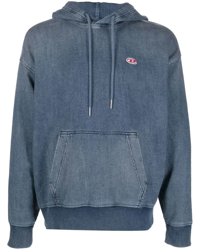 Diesel Ausgeblichener Hoodie - Blau Blau