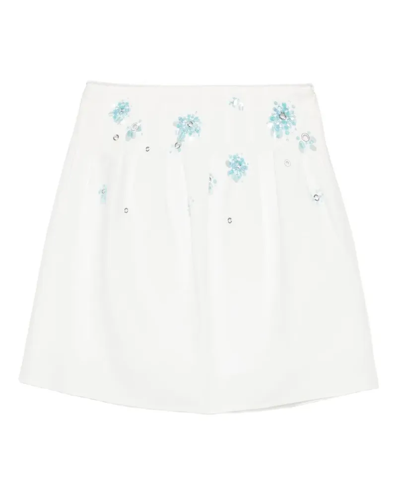 SHUSHU/TONG Minirock mit Pailletten - Weiß Weiß