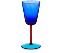 Handgeblasenes Murano-Weißweinglas - Blau