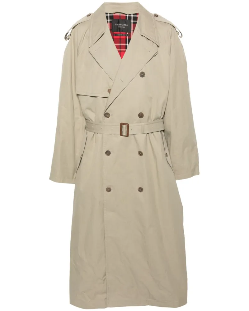 Balenciaga Maxi-Trenchcoat mit Gürtel - Nude Nude