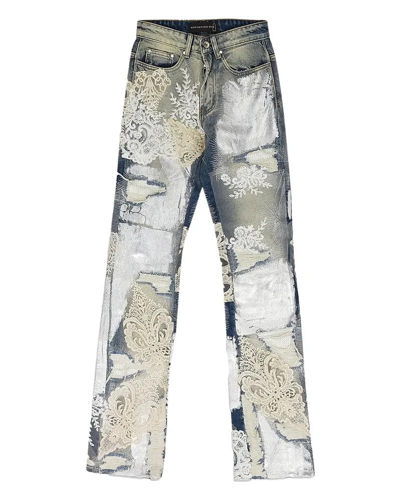 WHO DECIDES WAR Metal Jeans mit Spitze - Blau Blau