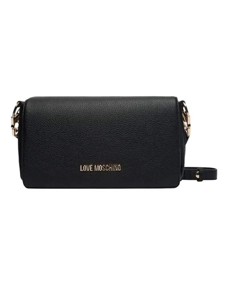 Moschino logo-lettering shoulder bag - Schwarz Schwarz