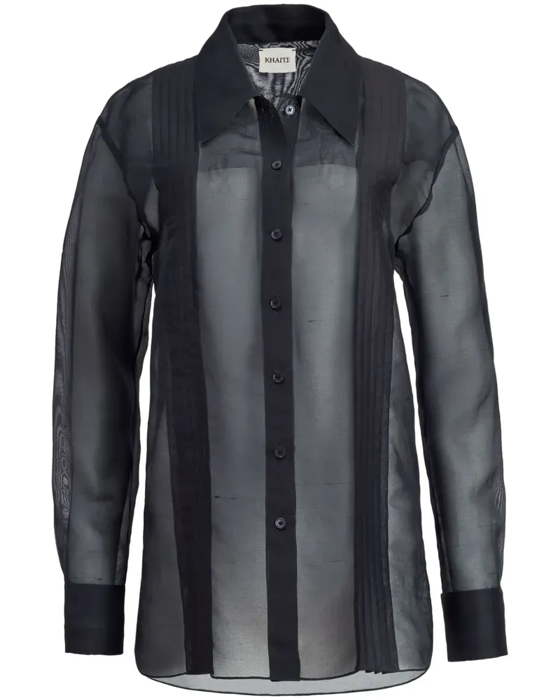 KHAITE Semi-transparentes The Nori Hemd - Schwarz Schwarz