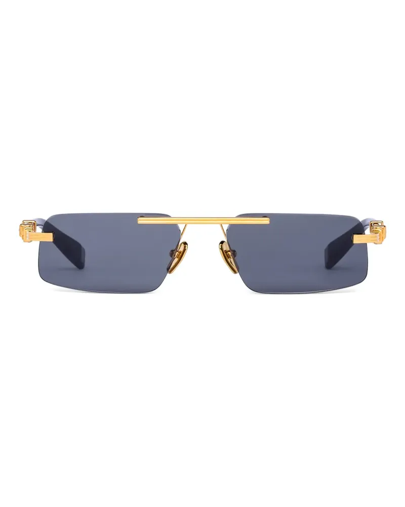 Balmain Sonnenbrille mit geometrischem Gestell - Schwarz Schwarz